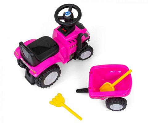 Jeździk Pojazd New Holland T7 Traktor różowy Milly Mally