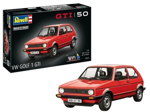 Model plastikowy samochód VW Golf1 GTI 50 years 1:24 Revell