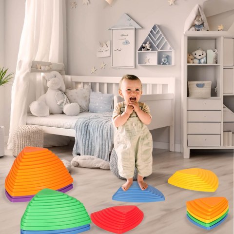 Ścieżka sensoryczna kamienie rzeczne do treningu równowagi podłoga to lawa gra 11 elementów kolorowa Kik Sp. z o. o. Sp. k.