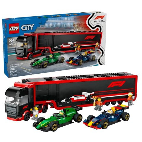 LEGO City 60445 - F1 Ciężarówka z bolidami RB20 i AMR24 F1