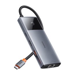 6w1 HUB Adapter USB-C do USB-A / USB-C / PD / HDMI / RJ-45 czarny BASEUS