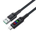 Kabel przewód USB-A - USB-C 60W z wyświetlaczem 1.2m czarny ACEFAST