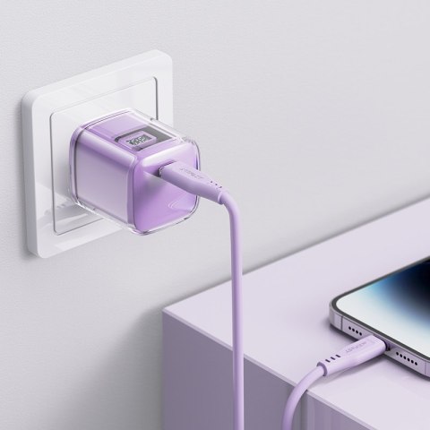 Ładowarka sieciowa z wyświetlaczem PD 30W GaN3 USB-C fioletowa ACEFAST