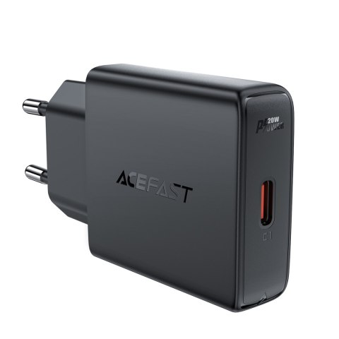 Mała płaska ładowarka sieciowa GaN PD 20W USB-C czarna ACEFAST