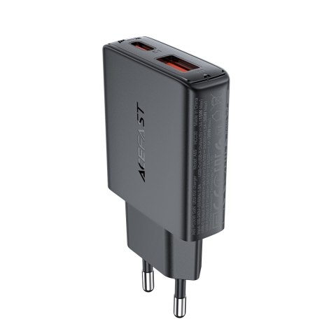 Mała płaska ładowarka sieciowa GaN PD 30W USB-A USB-C czarna ACEFAST