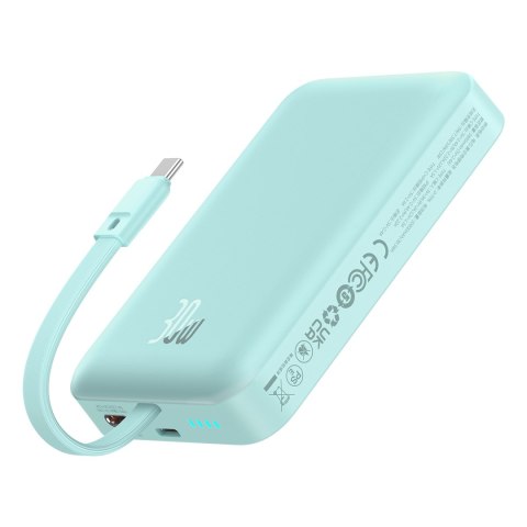 Mini Powerbank MagSafe 10000mAh 30W z kablem USB-C 0.3m niebieski BASEUS