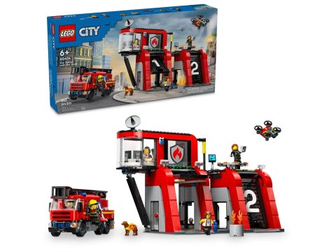 LEGO City 60414 - Remiza strażacka z wozem strażackim