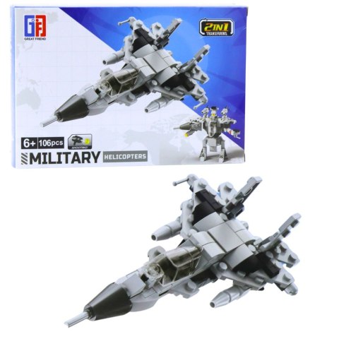 Klocki Konstrukcyjne 2w1 Pojazdy Wojskowe Środki Transportu Robot LEAN TOYS