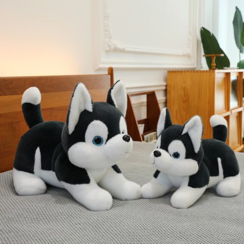 Pluszowa Maskotka Przytulanka Piesek Husky Czarno-Biały 30cm LEAN Toys
