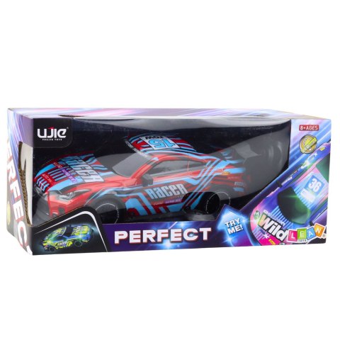 Samochód Wyścigowy Zdalnie Sterowane RC Świecąca Karoseria Niebiesko-Czerwony LEAN Toys