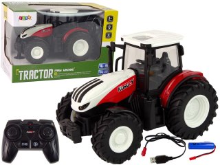 Traktor Rolniczy 1:24 Zdalnie sterowany R/C Pilot Farma Biało Czerwony LEAN Toys