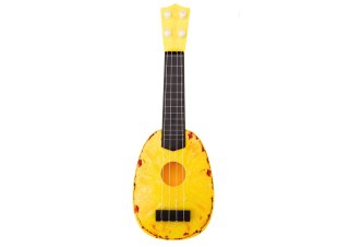 Ukulele Dla Dzieci Mini Gitara 4 Struny Motyw Ananasa Gitarka Żółta LEAN Toys