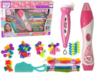 Zestaw Do Zaplatania Włosów 2 w 1 Koraliki LEAN Toys