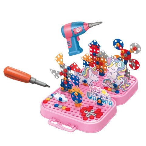 Zestaw Klocków Konstrukcyjnych Wkrętarka Jednorożec DIY LEAN Toys