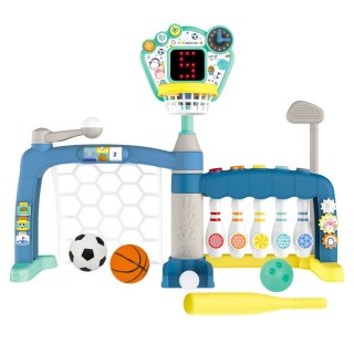 Zestaw Sportowy Wielofunkcyjna Bramka Dla Malucha Tablica LED 5w1 LEAN Toys