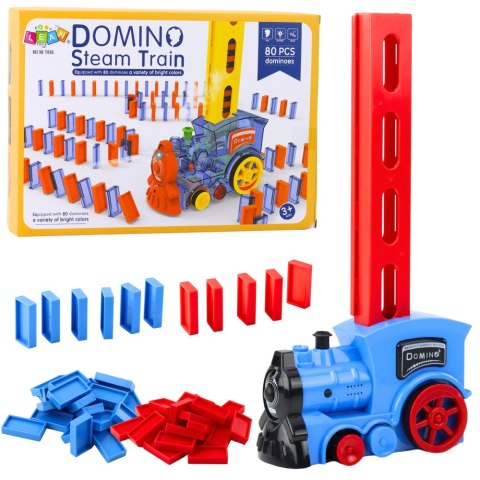 Elektryczna Lokomotywa Na Baterie Klocki Domino Para Wodna 80el LEAN Toys