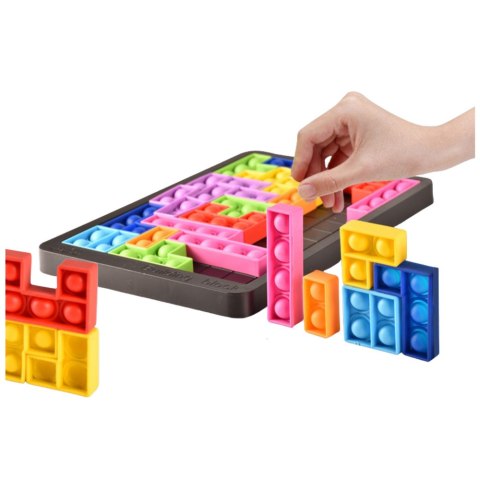 Gra Tetris Pop-It Układanka Puzzle 3w1 Sensoryczna Kolorowa 27el LEAN Toys