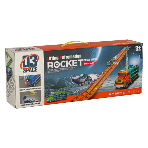 Samochód laweta transporter tor zjeżdżalnia dla samochodów pomarańczowy Kik Sp. z o. o. Sp. k.