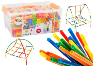 Zestaw Słomek Do Konstrukcji 3D W Pudełku Kolorowe 800 El LEAN Toys