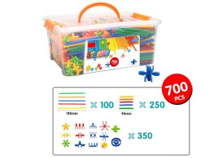 Zestaw Słomek Do Konstrukcji 3D W Pudełku Kolorowe 800 El LEAN Toys