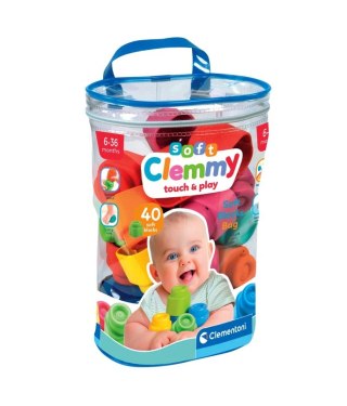 Clemmy Kolorowy Zestaw 40 Miękkich Klocków Clementoni 17878 Clementoni