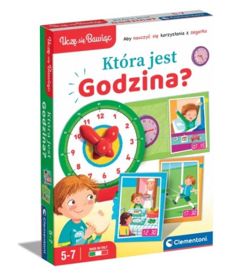 Gra edukacyjna Puzzle Która Jest Godzina? Zegarek Uczę się Bawiąc Język Polski Clementoni 50771 Clementoni