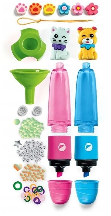 Idea Art Zestaw Mini Fabryka Markerów Zakreślaczy Słodkie Pupile Pies i Kot Clementoni 18166 Clementoni