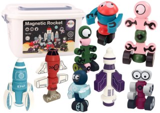 Klocki Magnetyczne Kosmos Rakieta Zestaw 56 ele. Magnetic Rocket Mix LEAN Toys