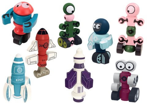 Klocki Magnetyczne Kosmos Rakieta Zestaw 56 ele. Magnetic Rocket Mix LEAN Toys