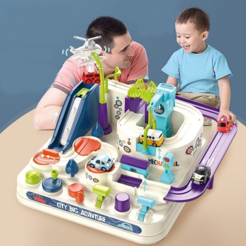 Tor Przeszkód Interaktywny Parking Dla Dzieci Cztery Autka LEAN Toys