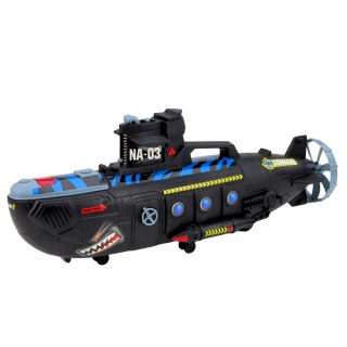 Wojskowa Łódź Podwodna Czarna Światła Dźwięki LEAN Toys