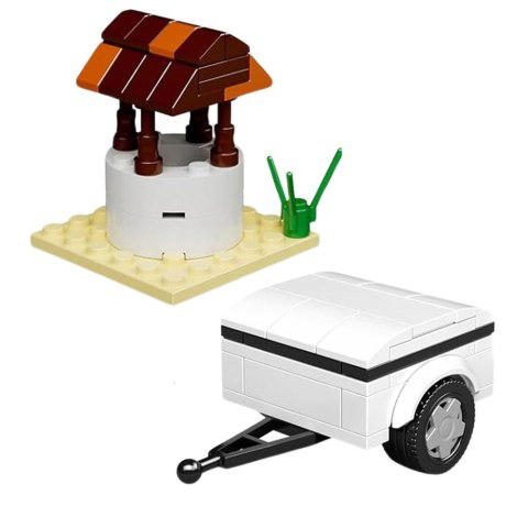 Zestaw Klocków Konstrukcyjnych Samochód Fiat 126 Maluch Z Przyczepą 393 el. LEAN Toys