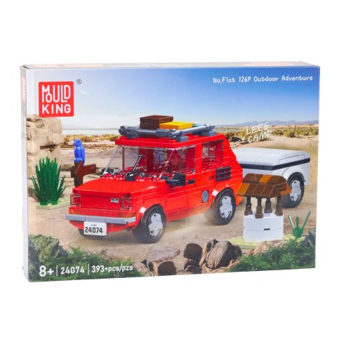 Zestaw Klocków Konstrukcyjnych Samochód Fiat 126 Maluch Z Przyczepą 393 el. LEAN Toys