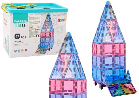 Zestaw Klocków Magnetycznych Panele 59el Kolorowe LEAN Toys
