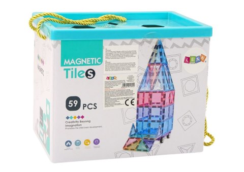 Zestaw Klocków Magnetycznych Panele 59el Kolorowe LEAN Toys