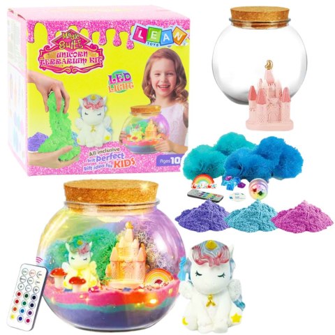 Zestaw Kreatywny DIY Terrarium z Małym Jednorożcem Lampka LED Pilot LEAN Toys