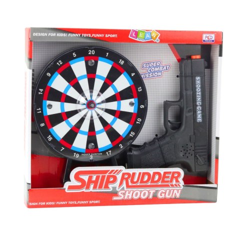 Zestaw Pistolet Laserowy Z Tarczą Gra Strzelecka Światła Dźwięki LEAN Toys