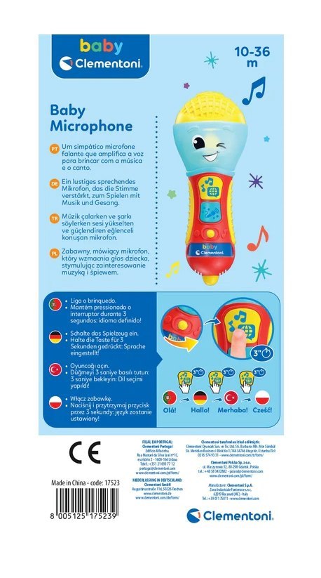 Dziecięcy Mówiący Mikrofon Język Polski Niemiecki Portugalski Turecki Clementoni 17523 Clementoni