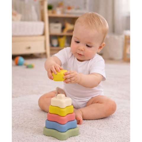 Piramidka Sensoryczna Gwiazdki Miękkie Klocki Układanka Kolorowa 6el. LEAN Toys