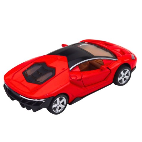 Samochód Sportowy Metalowy Napęd Światła Dźwięki Czerwony 1:32 LEAN TOYS