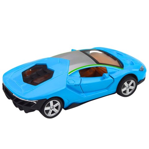 Samochód Sportowy Metalowy Napęd Światła Dźwięki Niebieski 1:32 LEAN TOYS