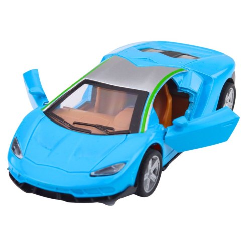 Samochód Sportowy Metalowy Napęd Światła Dźwięki Niebieski 1:32 LEAN TOYS