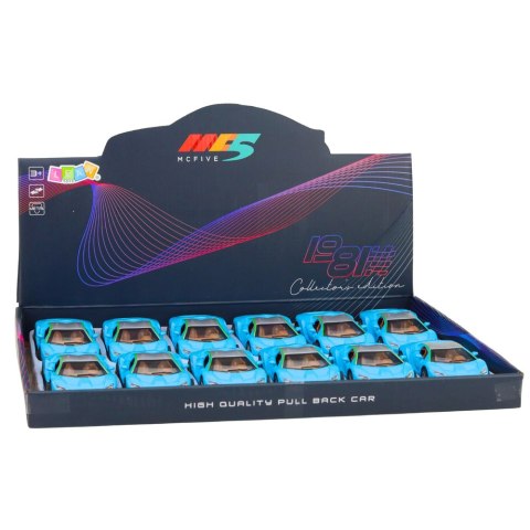 Samochód Sportowy Metalowy Napęd Światła Dźwięki Niebieski 1:32 LEAN TOYS