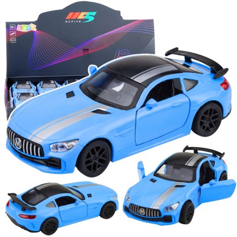 Samochód Sportowy Metalowy Otwierane Drzwi Światła Dźwięki Niebieski 1:32 LEAN TOYS