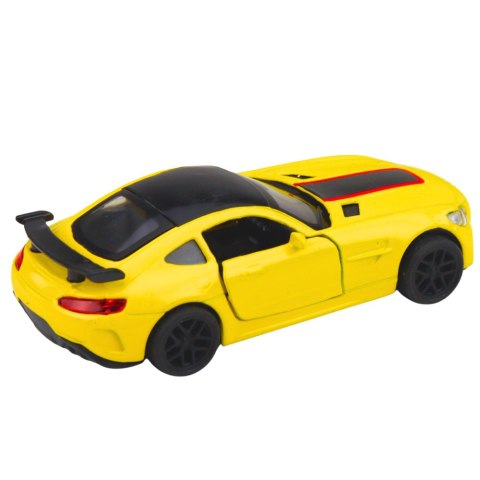 Samochód Sportowy Metalowy Otwierane Drzwi Światła Dźwięki Żółty 1:32 LEAN TOYS