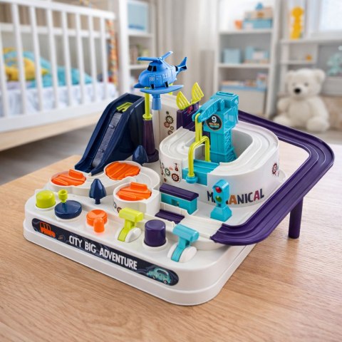 Samochodowy Tor Przeszkód Interaktywny Parking Edukacyjny 4 Auta LEAN Toys