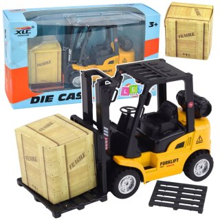 Wózek Widłowy Z Napędem Metalowy Paleta Skrzynia Ruchome Widły Żółty LEAN TOYS