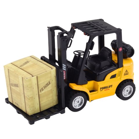 Wózek Widłowy Z Napędem Metalowy Paleta Skrzynia Ruchome Widły Żółty LEAN TOYS