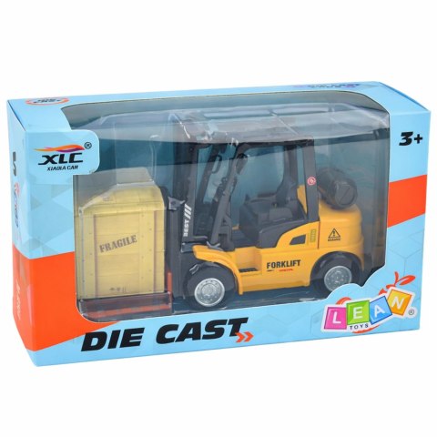 Wózek Widłowy Z Napędem Metalowy Paleta Skrzynia Ruchome Widły Żółty LEAN TOYS