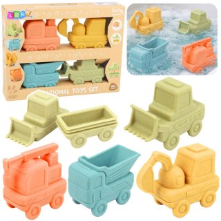 Zabawki Dla Malucha Gumowe Pojazdy Do Rozłączania Zabawy Kąpieli 4 szt. LEAN Toys